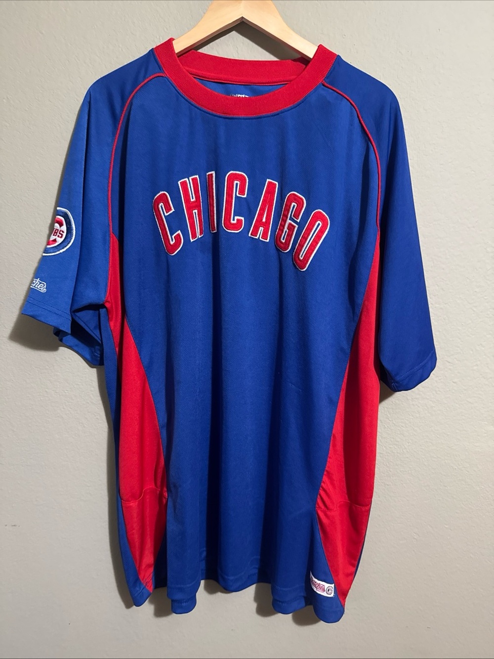 Stitches Mens Blue Embroidered Chicago Cubs Baseball MLB Jersey Size 2XL